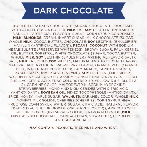 RUSSELL STOVER Christmas Dark Chocolate Assortment Gift Box Perspective: top