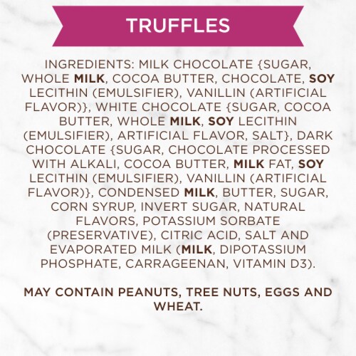 RUSSELL STOVER Christmas Truffles in Milk Dark & White Chocolate Gift Box Perspective: top