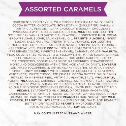 RUSSELL STOVER Christmas Assorted Caramels in Milk & Dark Chocolate Gift Box Perspective: top