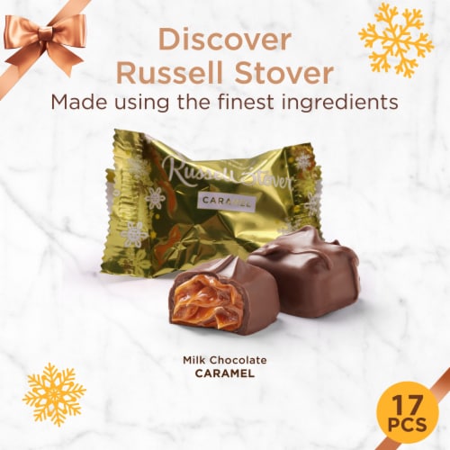 RUSSELL STOVER Christmas Caramel in Milk Chocolate Gift Box Perspective: top