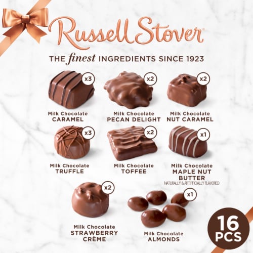 RUSSELL STOVER Assorted Milk Chocolate Gift Box Perspective: top
