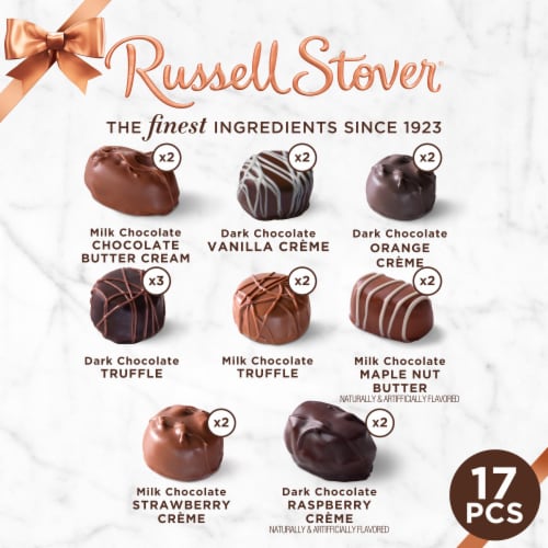 RUSSELL STOVER Assorted Crèmes Milk & Dark Chocolate Gift Box Perspective: top