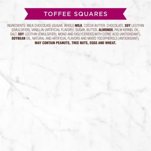 RUSSELL STOVER Milk Chocolate Toffee Squares Candy Bag Perspective: top