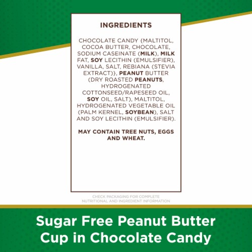 RUSSELL STOVER Sugar Free Peanut Butter Cup Chocolate Candy Bag Perspective: top