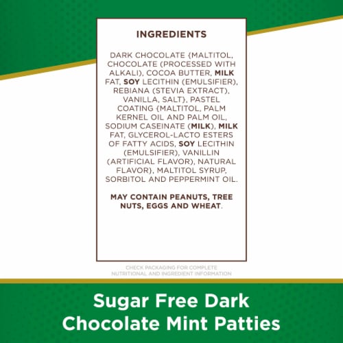 RUSSELL STOVER Sugar Free Mint Patties in Dark Chocolate Bag Perspective: top