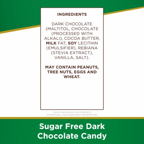RUSSELL STOVER Sugar Free Dark Chocolate Candy Bag Perspective: top