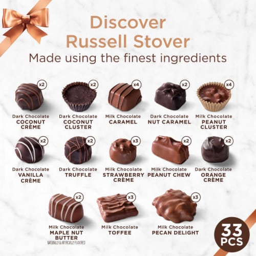 RUSSELL STOVER Assorted Milk & Dark Chocolate Gift Box Perspective: top