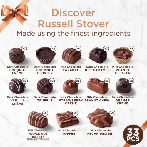 RUSSELL STOVER Assorted Milk & Dark Chocolate Gift Box Perspective: top