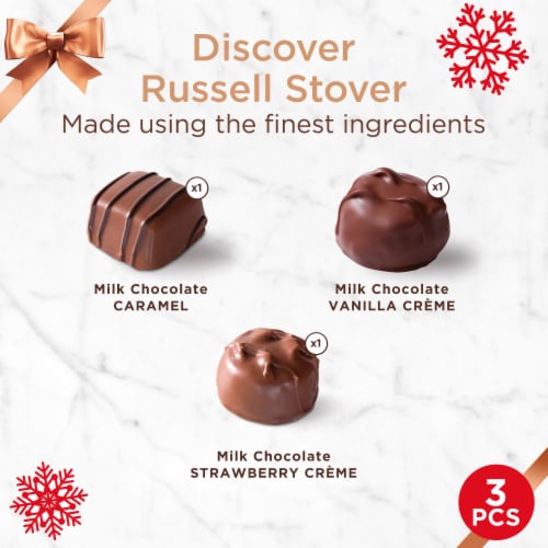 RUSSELL STOVER Christmas Theme Shaped Milk Chocolate Gift Box Perspective: top