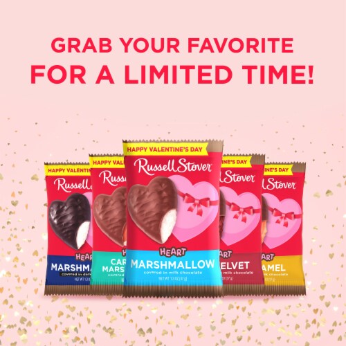 RUSSELL STOVER Valentine's Day Milk Chocolate Marshmallow Heart Perspective: top