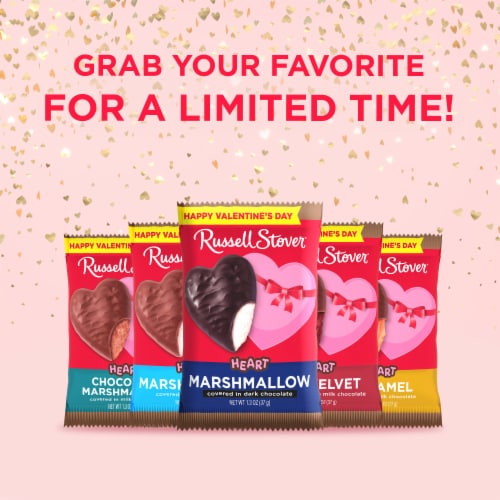 RUSSELL STOVER Valentine's Day Dark Chocolate Marshmallow Heart Perspective: top