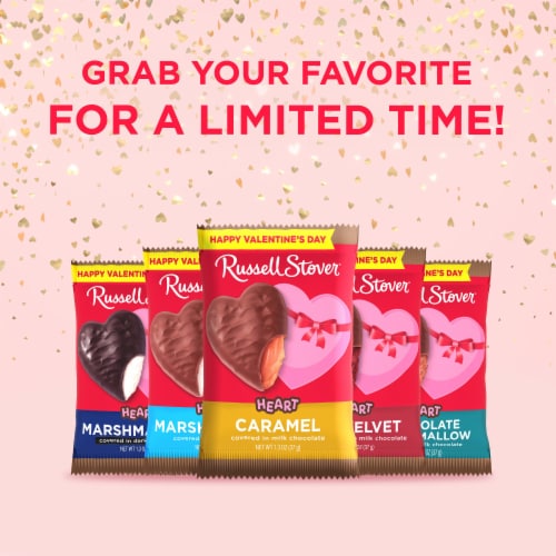 RUSSELL STOVER Valentine's Day Milk Chocolate Caramel Heart Perspective: top