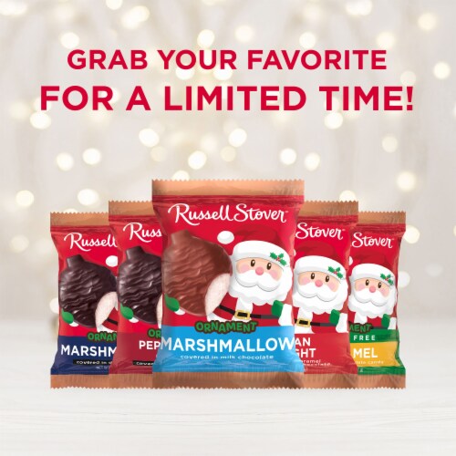 RUSSELL STOVER Christmas Milk Chocolate Marshmallow Ornament Perspective: top