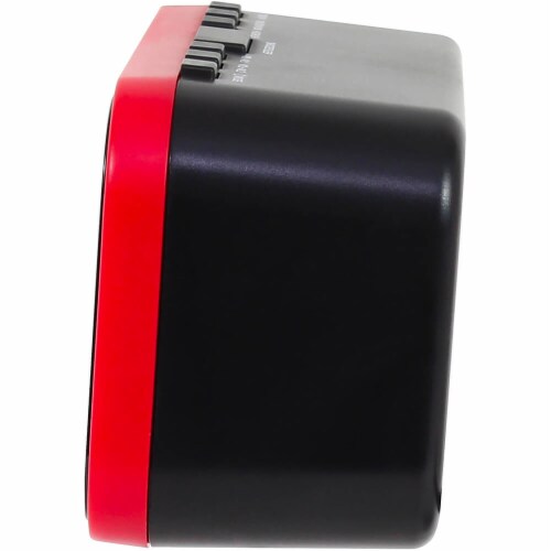 Jensen JEP-150 AM/FM Weather Band Clock Radio - Red/Black Perspective: top