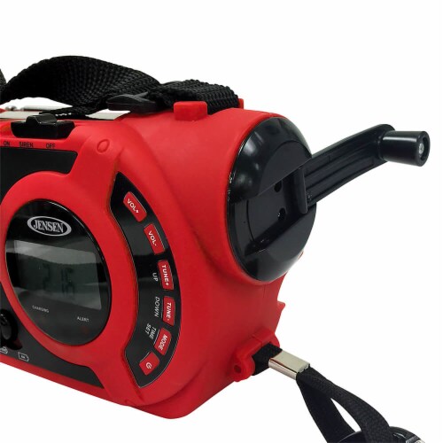 Jensen Portable Weather Radio,Color Red JEP-650 Perspective: top