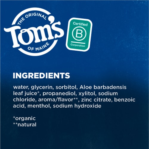 Tom's of Maine Sea Salt Alcohol-Free Natural Mouthwash Refreshing Mint Perspective: top