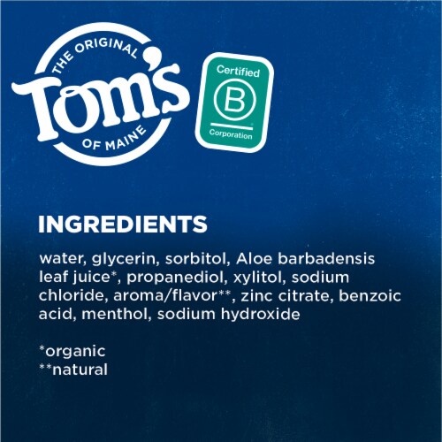 Tom's of Maine Sea Salt Alcohol-Free Natural Mouthwash Refreshing Mint Perspective: top
