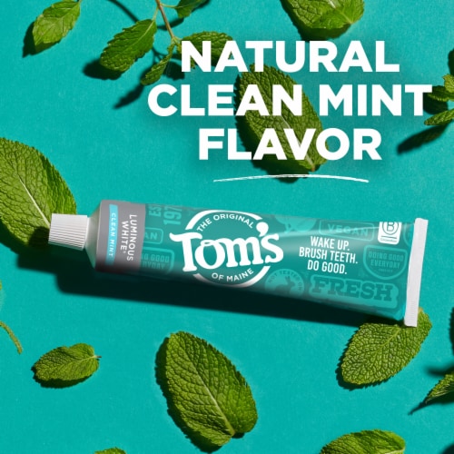 Tom's of Maine Natural Luminous White Toothpaste with Fluoride Clean Mint Perspective: top