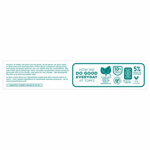 Tom's of Maine Fluoride-Free Antiplaque & Whitening Natural Toothpaste Peppermint Perspective: top