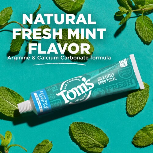 Tom’s of Maine Rapid Relief Toothpaste for Sensitive Teeth Fluoride Free Perspective: top