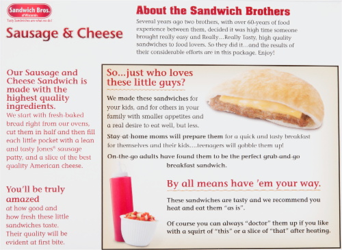 Sandwich Bros. Sausage & Cheese Flatbread Frozen Breakfast Pocket Sandwiches Perspective: top