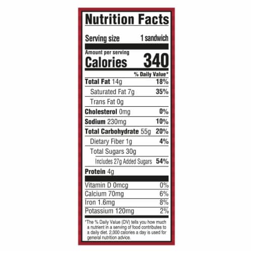 Klondike Mrs.Fields Frozen Dairy Dessert Sandwiches Perspective: top