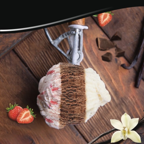 Breyers Vanilla Chocolate Strawberry Ice Cream Tub Perspective: top
