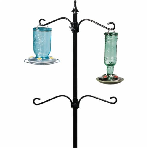 HUMMINGBIRD GREEN ANTIQUE BOTTLE FEEDER Perspective: top