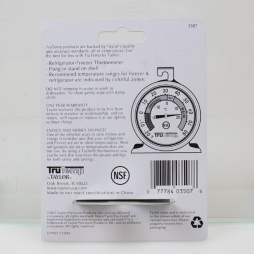 Taylor TruTemp Stainless Steel Thermometer Silver (3507) TAP3507 Perspective: top