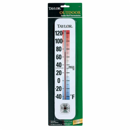 Taylor 3-1/4 W x 14-1/2 H Rustproof Tube Indoor & Outdoor Thermometer 5109 Perspective: top