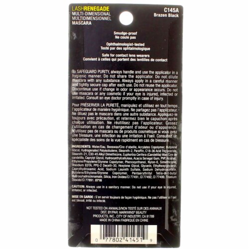 Wet n Wild Lash Renegade C145A Brazen Black Mascara Perspective: top