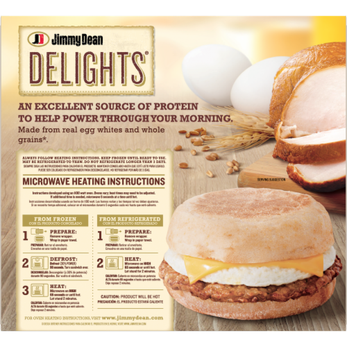 Jimmy Dean Delights Applewood Smoke Chicken Sausage Egg White and Cheese Breakfast Sandwiches Perspective: top