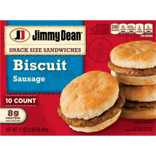 Jimmy Dean® Snack Size Sausage Biscuit Frozen Breakfast Sandwiches Perspective: top