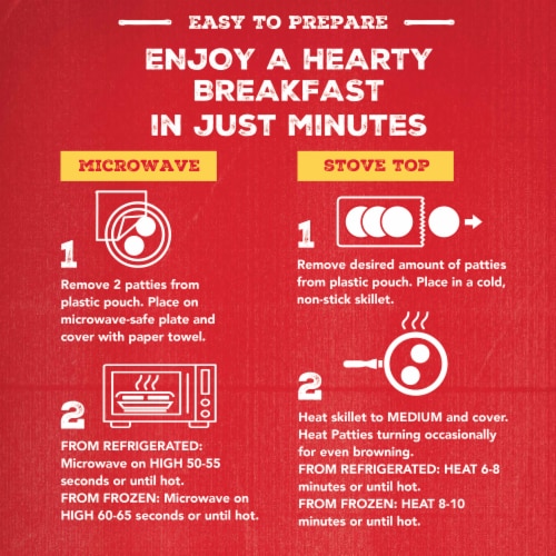 Jimmy Dean® Heat 'N Serve Original Pork Sausage Frozen Breakfast Patties Perspective: top