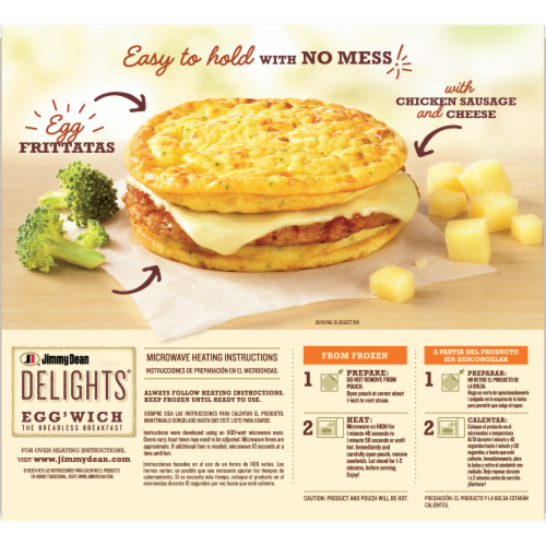 Jimmy Dean Delights Egg’wich Broccoli & Cheese Egg Frittatas and Chicken Sausage Breakfast Sandwich Perspective: top