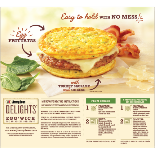 Jimmy Dean Delights® Bacon Spinach & Onion with Turkey Sausage Egg'wich Perspective: top