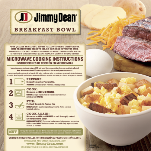 Jimmy Dean Breakfast Bowl Steak & Eggs Frozen Perspective: top