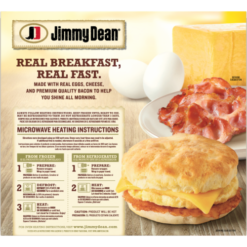 Jimmy Dean® Bacon Egg & Cheese Biscuit Sandwiches Perspective: top