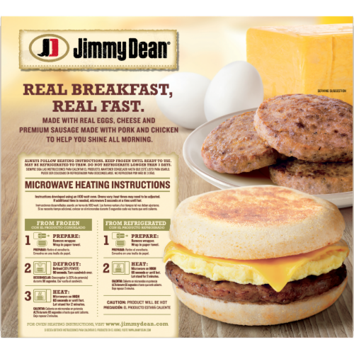 Jimmy Dean® Sausage Egg & Cheese English Muffin Frozen Breakfast Sandwiches Perspective: top