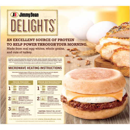 Jimmy Dean Delights® Turkey Sausage Egg White & Cheese English Muffin Frozen Breakfast Sandwiches Perspective: top