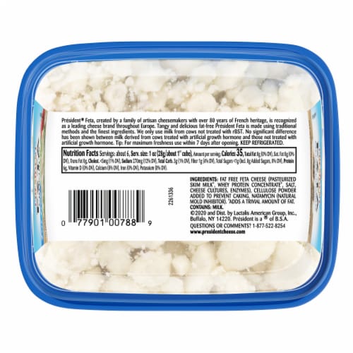 President Fat Free Feta Crumbles Perspective: top