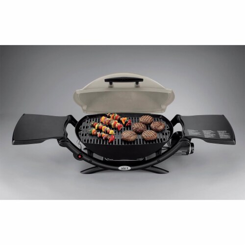 Weber® Q® 2000 Portable Gas Grill - Titanium Perspective: top