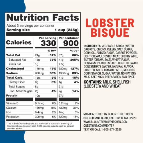 Blount Clam Shack Lobster Bisque Soup Perspective: top