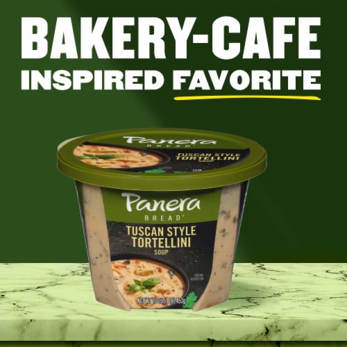 Panera Bread Ready-to-Heat Tuscan Style Tortellini Soup Cup Perspective: top