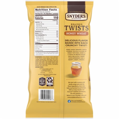 Snyder's Braided Twists Honey Wheat Pretzels Perspective: top