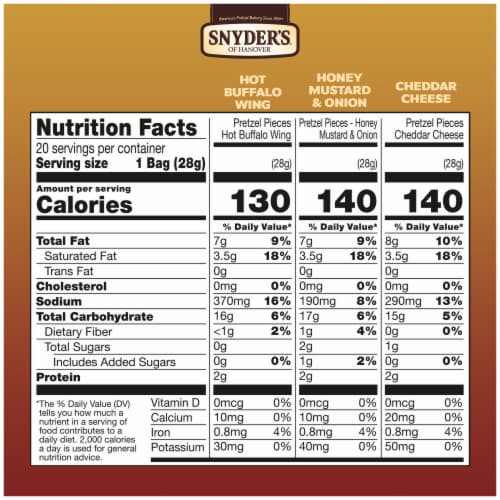 Snyder's of Hanover Variety Pack Of Pretzel Pieces Individual Packs Perspective: top