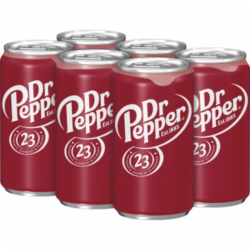Dr Pepper Soda Mini Cans Perspective: top