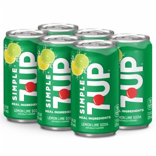 7UP® Simple Lemon Lime Soda Mini Cans Perspective: top
