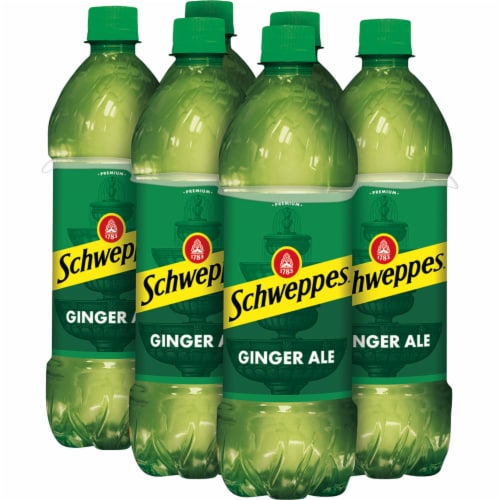Schweppes® Ginger Ale Soda Bottles Perspective: top