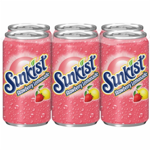 Sunkist® Strawberry Lemonade Soda Mini Cans Perspective: top
